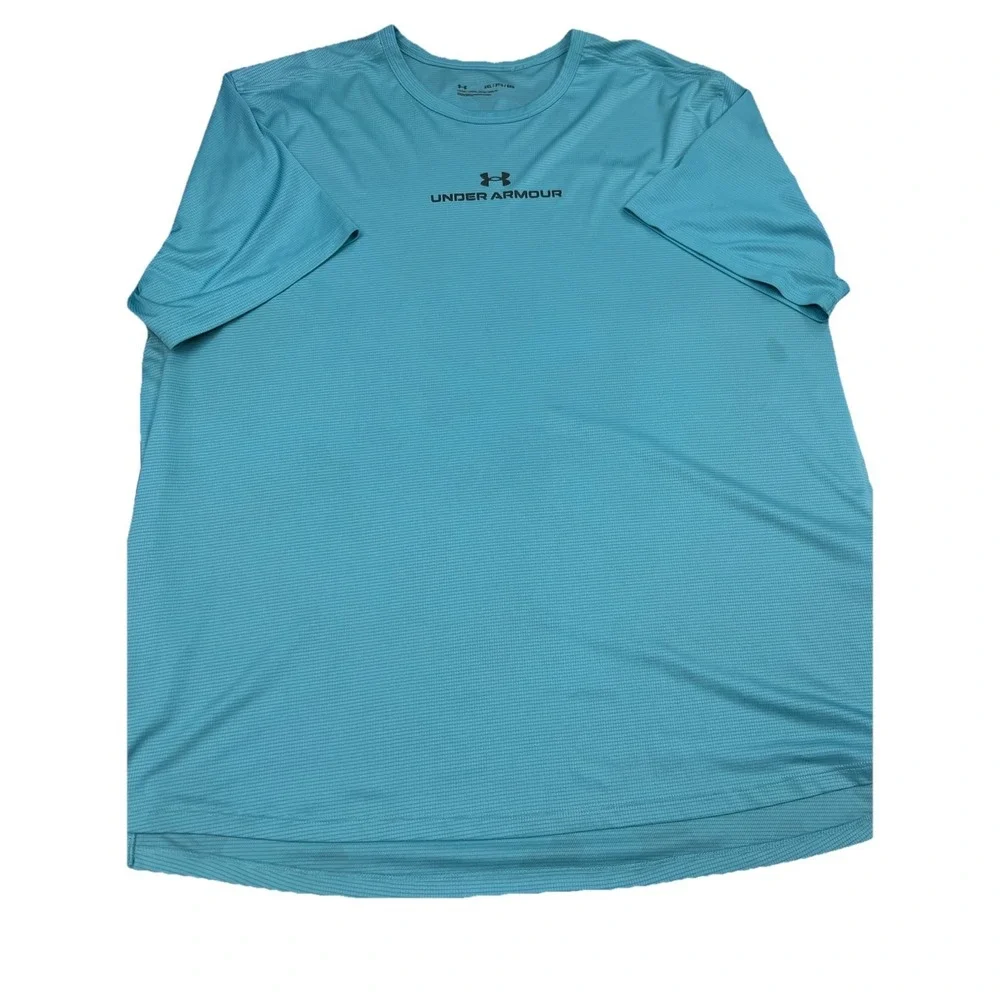 Under Armour Mens T-shirt Loose Fit Aqua Blue Tee Shirt Size 2XL Sz XXL